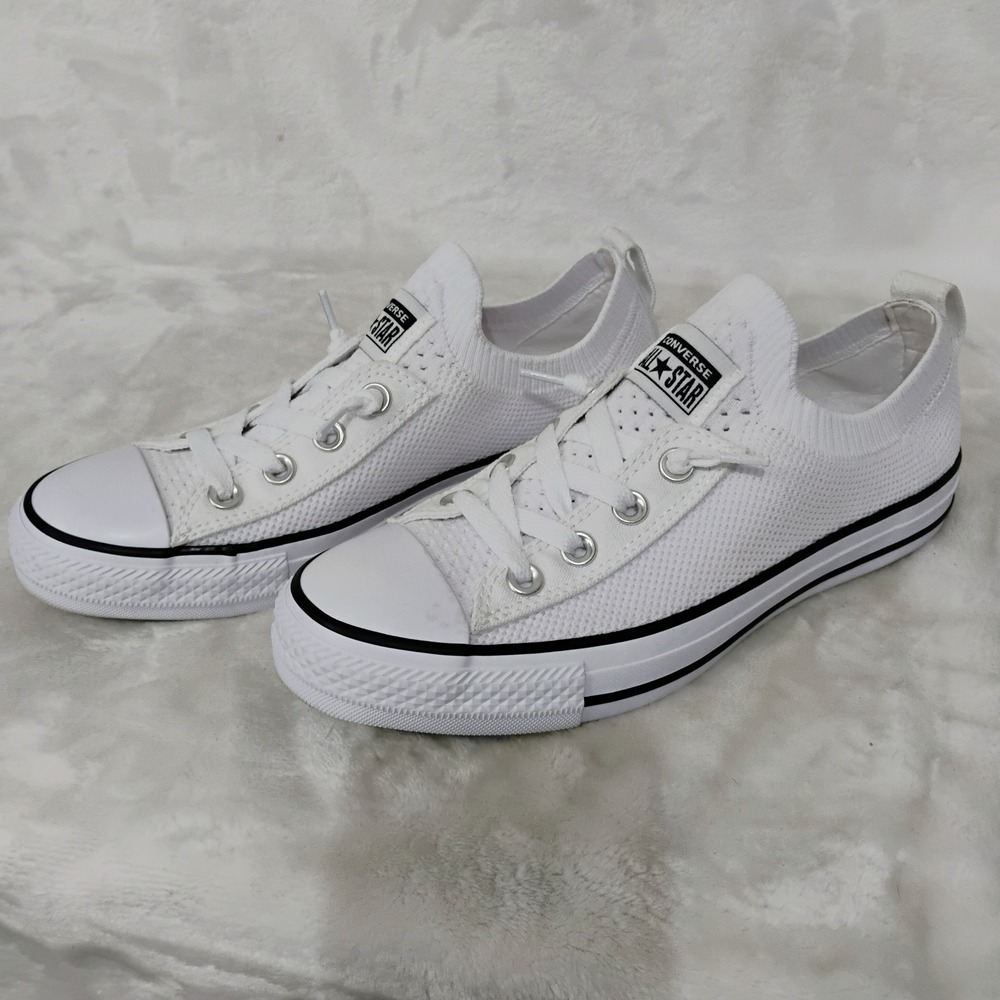 Converse Chuck Taylor All Star Shoreline Knit White Slip On Sneakers Womens 6.5